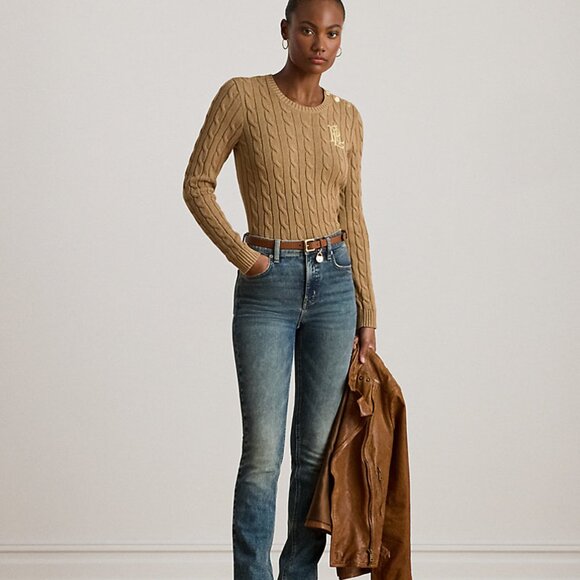 Ralph Lauren Sweaters - NWT Ralph Lauren Button-Trim Cable-Knit Cotton Sweater Size S